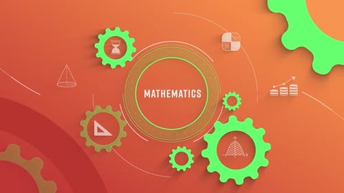Flat Infographic Colorize Icons Background Mathematics Loopable Animation