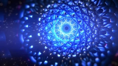Blue Space Gates Tunnel Motion Background