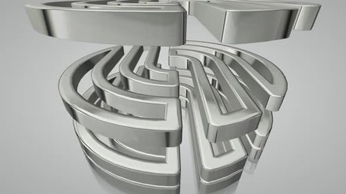 3D Metallic Geometric Abstract Logo Reveal Animation