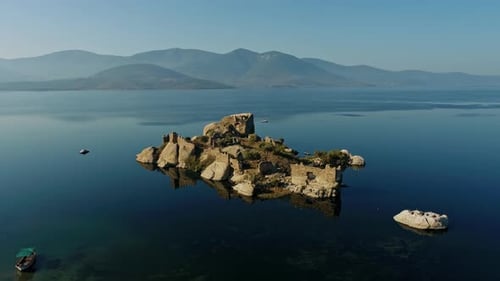 Historical Castle Ruins on the Lake