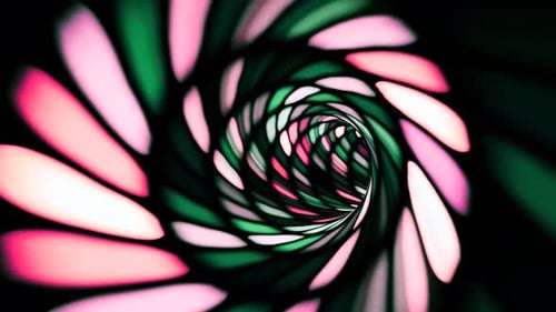 Abstract Magic Colorful Digital Effect In Tunnel