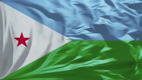 Realistic Djibouti Flag Waving Animation