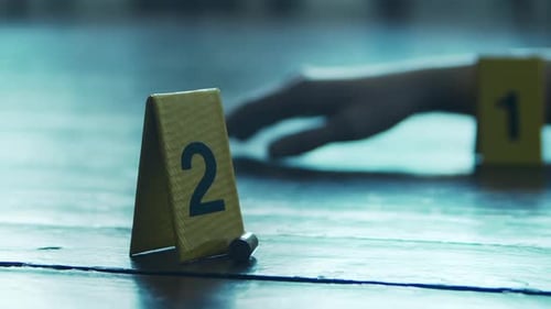 Evidence Markers at a Crime Scene