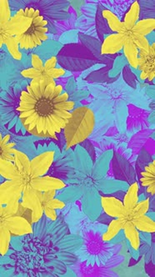 Vibrant Abstract Floral Pattern Looping Background