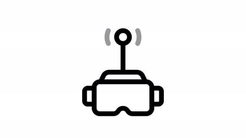 Animated Minimalist VR Headset Icon with Signal