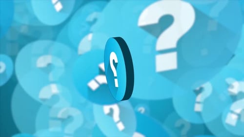 Question Mark 3D Logo Animation With Gradient Background