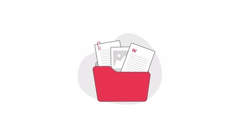 4k Folder with Document Concept Animation Video