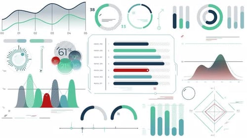 Animated Set of Charts and Infographic Elements