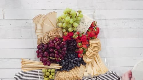 Gourmet Charcuterie Board with Cheese, Fruit and Crackers