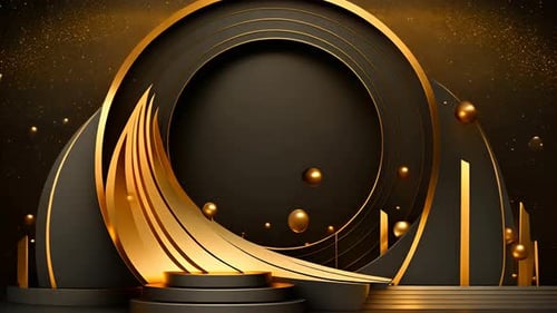 Elegant Golden Stage Background for Awards and Events