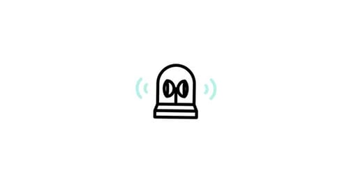 Animated Alarm Siren Icon with Signal Broadcast