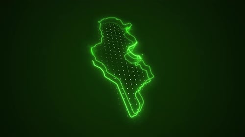 Neon Digital Map Outline Reveal Animation