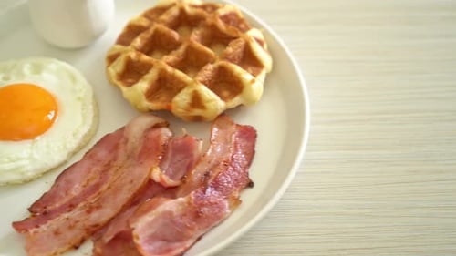 Crispy Bacon, Fried Egg, and a Golden Waffle