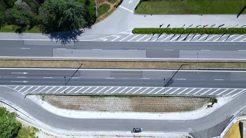 A Busy Highway Filled with Cars and Trucks Bustling with Trafficaerial View
