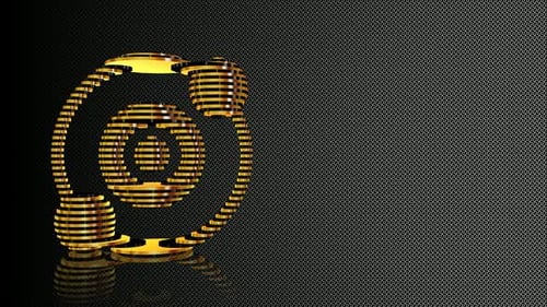 Golden Abstract Rotating Geometric Shape Animation