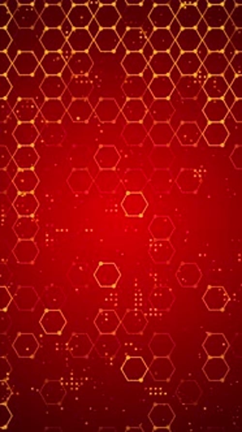 Red Vertical Abstract Hexagon Cyber Network Background Seamless Loop V4