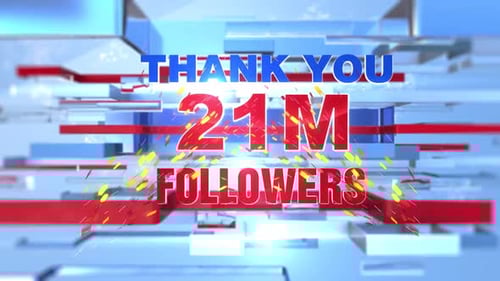 Thank You Followers 3D Text Celebration Animation