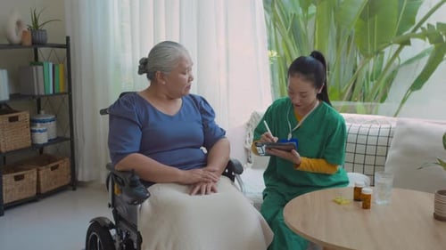 Nurse Visits Senior Woman in Her Home