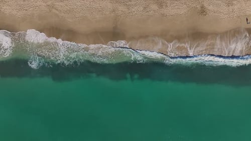 Aerial View The Mediterranean Coastline Offers Azure Waters Golden Beaches and Endless Summer