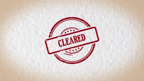Official Cleared Stamp Animation on Textured Paper
