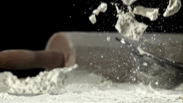 Flour Falls on the Kitchen Table Filmed on a Highspeed Camera at 1000 ...
