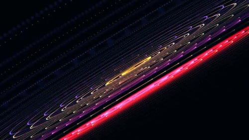 Abstract Futuristic Light Rings and Digital Lines Background Animation