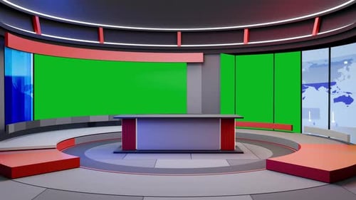 3D Virtual News Studio Ab0013 Background Loop