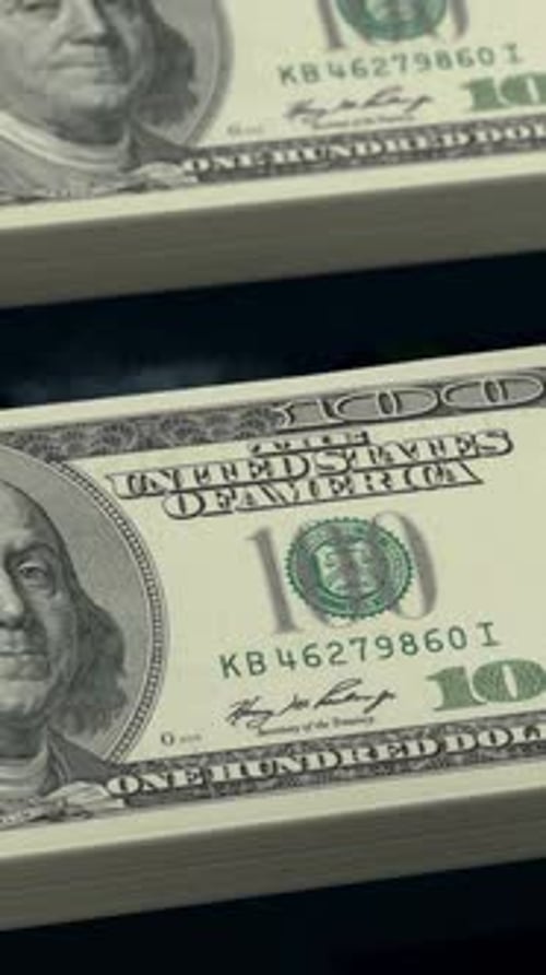 Dollar Bills Stack Close Up Finance Background Vertical