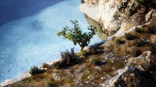 Rocky Beach on the Irish Coast of the Atlantic Ocean on a Sunny Day