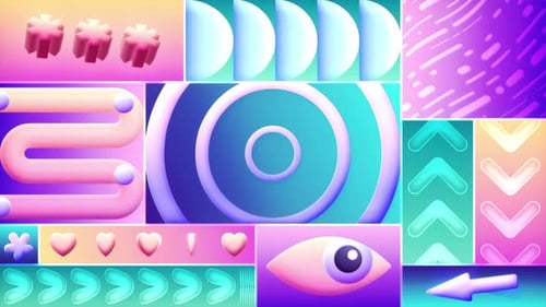 Vibrant Shapes Display Loop