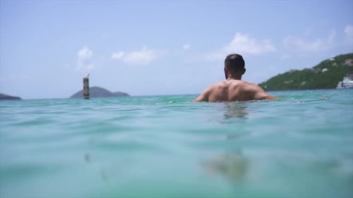 Walking through water in slowmotion