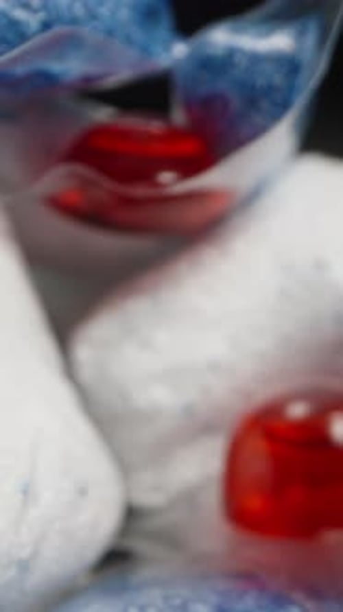 Close Up of Multicolored Laundry Detergent Pods