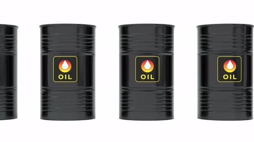 Standard Oil Barrels Front Angle White Background