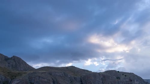 Mountains in Cloudy Weather, Timelapse