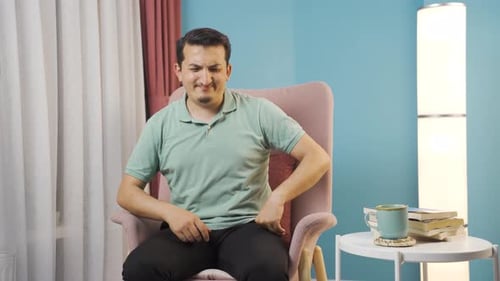 Man with nausea.
