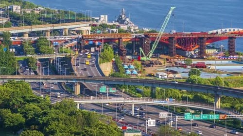 Time lapse Traffic of Seoul City Skyline,South Korea