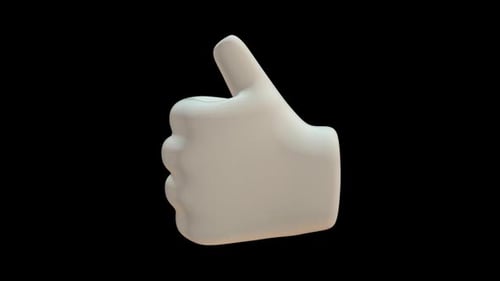 Rotating 3D Thumbs Up Emoji Icon Animation