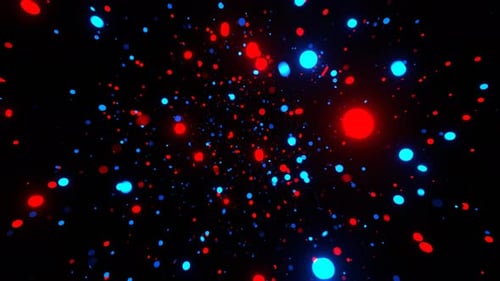 Red And Blue Chaotic Particle Motion Background Vj Loop In 4K