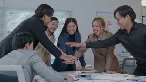 Group of teamwork businessman working and brainstorming in office