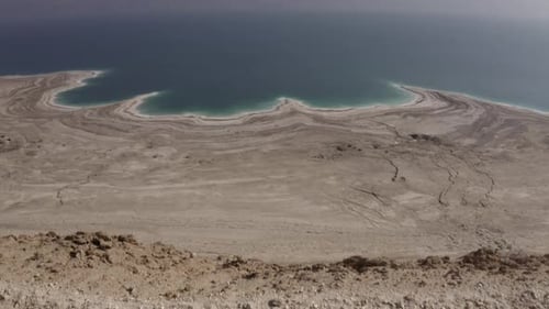 Aerial view over Dead sea Coastline
