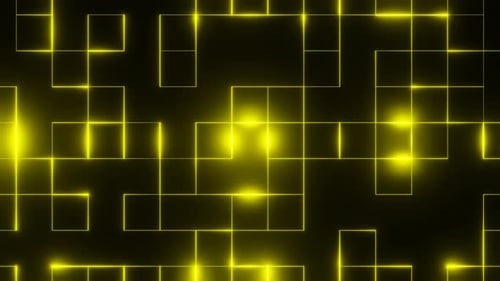 Yellow Square Abstract Glowing Patterns Background Vj Loop Animation In 4K