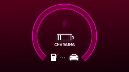 Electric Car Charging Neon Dashboard Interface