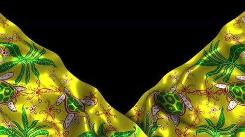 Tissu en soie à motif ethnique indonésien Wave Alpha Songket Batik Kalimantan Timur Rutun Penyu
