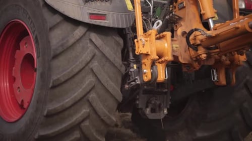 Tractor working in the field in Ukraine