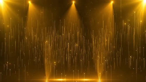 Golden Particles Stage Background for Awards Events