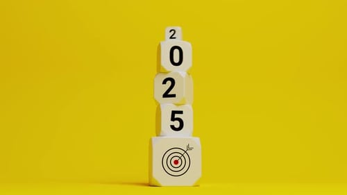 3D Animation of 2025 Target Blocks for Goal Setting