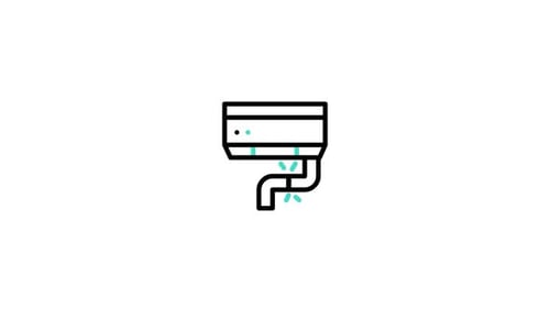 Animated Air Conditioner Leak Repair Service Line Icon