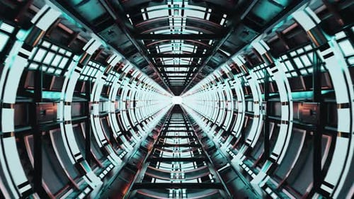 Futuristic Abstract Cyber Tunnel Loop