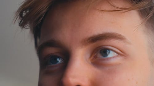Close-up of a Person's Face and Eyes