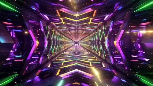 Futuristischer Neontunnel VJ Loop Motion-Grafik-Hintergrund weiß